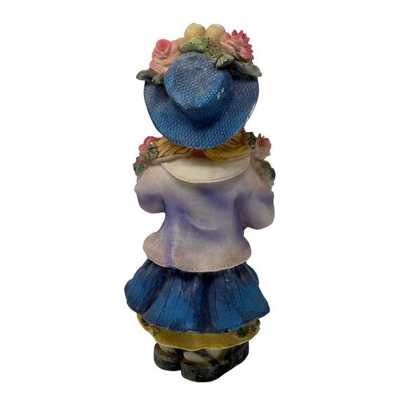 Girl Holding Chicks & Chicks on Her Hat Figurine 6" - Picture 4 of 6